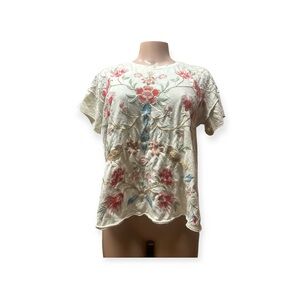 Johnny was Floral Embroidered Blouse